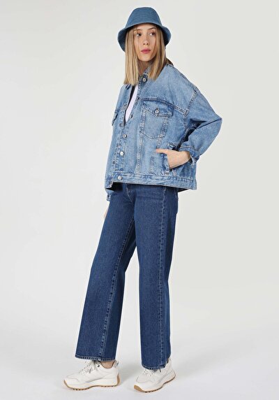 Afficher les détails de Veste De Blazer Bleu Oversize Fit   Femme