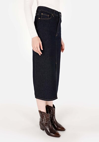 Afficher les détails de Jupe Bleu Slim Fit Droit Jean Normale Femme
