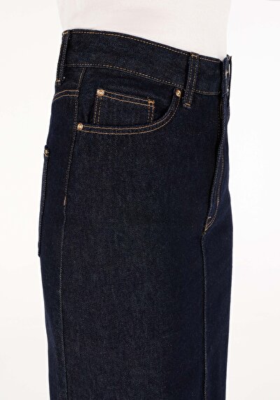 Afficher les détails de Jupe Bleu Slim Fit Droit Jean Normale Femme
