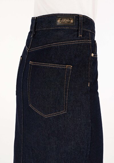Afficher les détails de Jupe Bleu Slim Fit Droit Jean Normale Femme