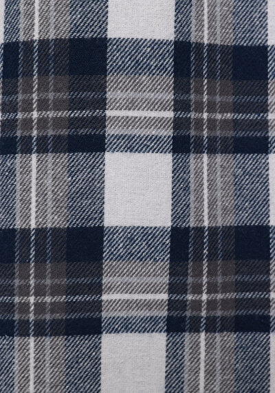 Image de Chemise À Manches Longues Bleu Regular Fit Plaid Sergé Femme