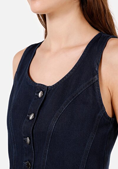 Image de Gilet Bleu Foncé Slim Fit Femme