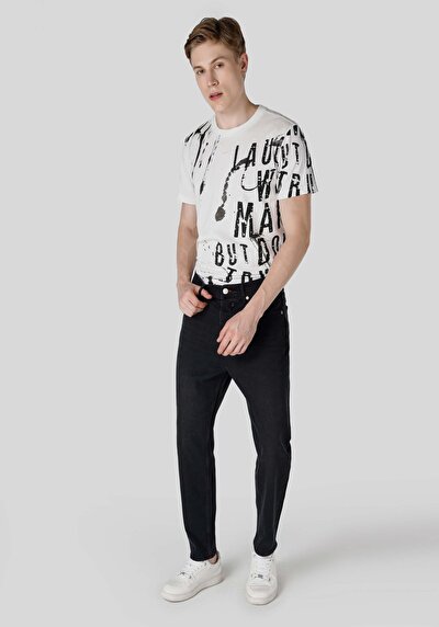Image de 058 Otto Pantalon Gris En Loose Tapered Fit Homme