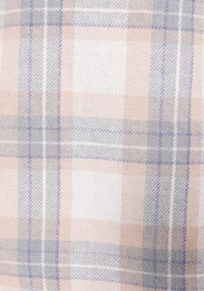 Image de Chemise À Manches Longues Ecru Regular Fit Plaid Sergé Femme