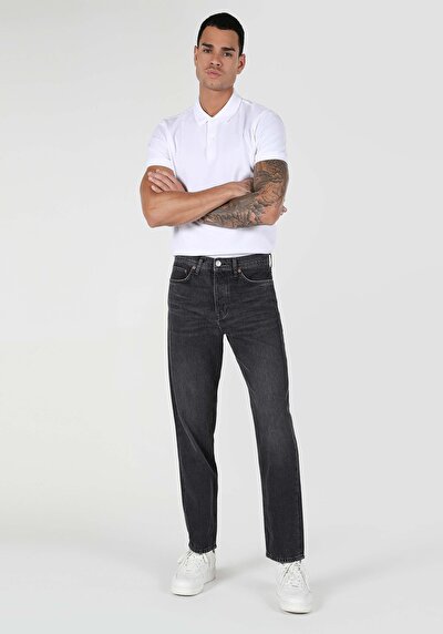 Image de 046 Marco Pantalon Noir   En  Loose Straight Fit Homme