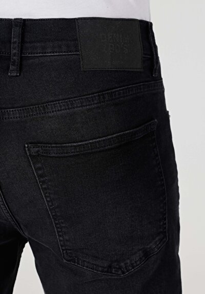 Afficher les détails de 046 Marco Pantalon Noir   En  Loose Straight Fit Homme