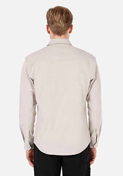 Image de Chemise À Manches Longues Blanc Regular Fit Droit Ratière Homme