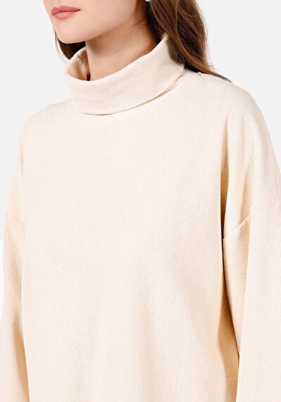 Image de T-shirt À Manches Longues Ecru Comfort Fit Femme