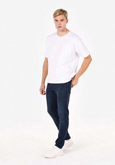 Afficher les détails de 035 Ryan Pantalon Bleu Skinny  Leg High Rise En Jean Skinny Fit Homme
