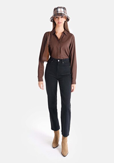 Image de 884 Lauren Pantalon Noir En Straight Fit Femme