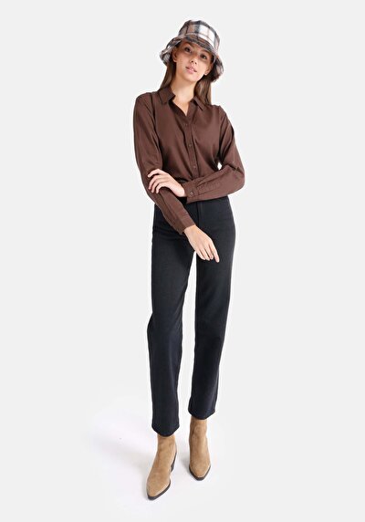 Image de 884 Lauren Pantalon Noir En Straight Fit Femme