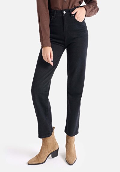 Image de 884 Lauren Pantalon Noir   En  Straight Fit Femme