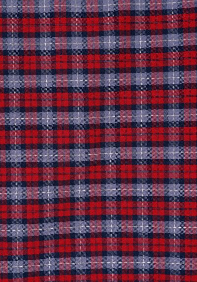 Image de Chemise À Manches Longues Rouge Regular Fit Plaid Sergé Homme