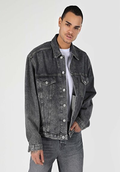 Afficher les détails de Veste De Blazer Gris Oversize Fit   Homme