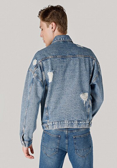 Afficher les détails de Veste De Blazer Bleu Oversize Fit   Homme