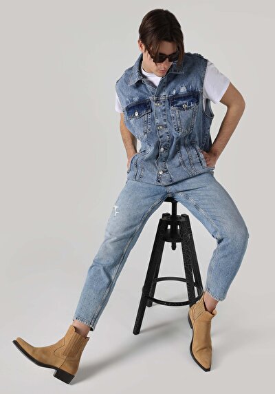 Image de Gilet Bleu Oversize Fit Homme