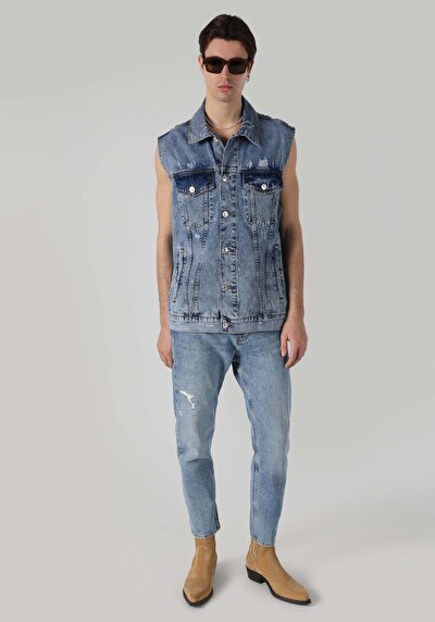 Image de Gilet Bleu Oversize Fit Homme