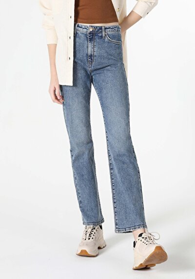 Image de 792 Mila Pantalon Bleu En Regular Fit Femme