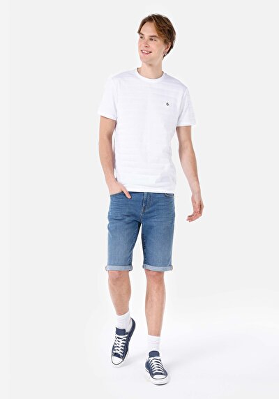 Afficher les détails de Short Bleu Straight Fit Homme