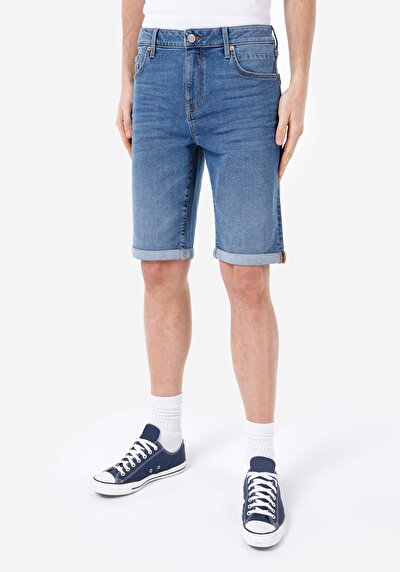 Image de Short Bleu Straight Fit Homme