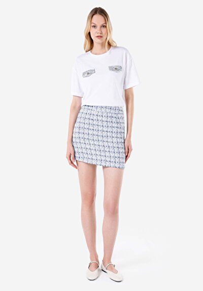 Image de Jupe Bleu Mini Skirt Plaid Polyester Mini Femme