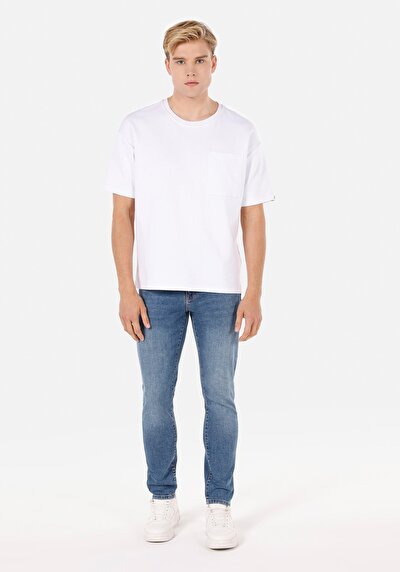Image de 041 Danny Pantalon Bleu Slim Leg Low Rise En Slim Fit Homme