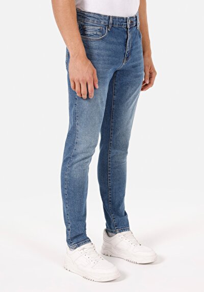 Image de 041 Danny Pantalon Bleu Slim Leg Low Rise En Slim Fit Homme