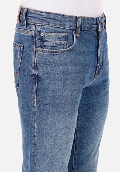 Image de 041 Danny Pantalon Bleu Slim Leg Low Rise En  Slim Fit Homme