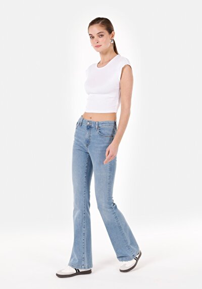 Image de 772 Lonna Pantalon Bleu En Slim Fit Femme
