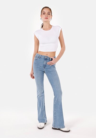 Image de 772 Lonna Pantalon Bleu En Slim Fit Femme