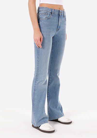 Image de 772 Lonna Pantalon Bleu En Slim Fit Femme