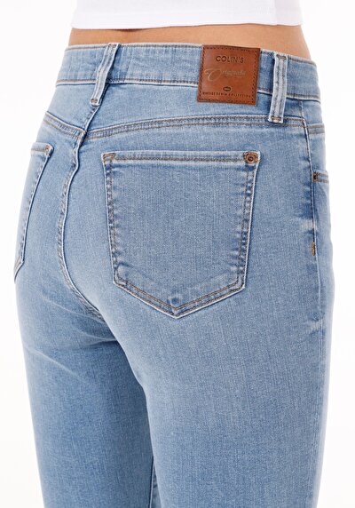 Afficher les détails de 772 Lonna Pantalon Bleu   En  Slim Fit Femme