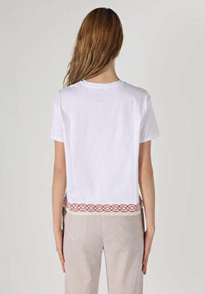 Image de T-shirt À Manches Courtes Blanc Regular Fit Femme