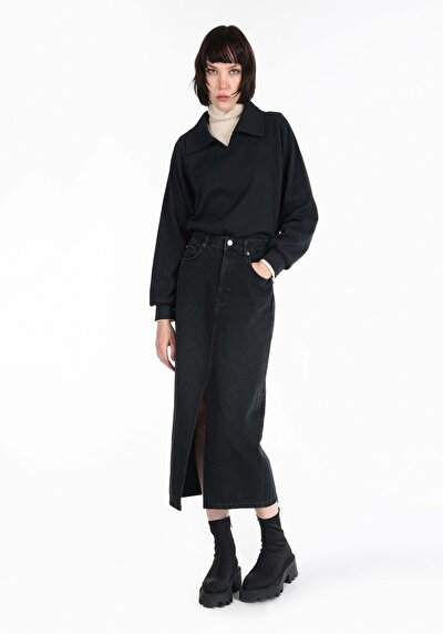 Afficher les détails de Jupe Noir Slim Fit    Femme