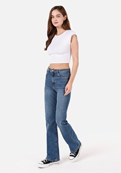 Image de 791 Monica Pantalon Bleu En Regular Fit Femme