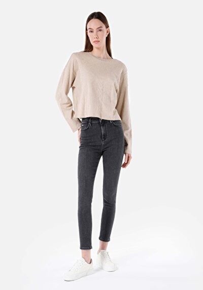 Afficher les détails de 759 Lara Pantalon Noir   En  Skinny Fit Femme