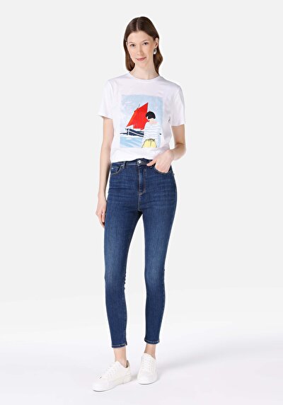 Image de 760 Diana Pantalon Bleu Foncé En Skinny Fit Femme