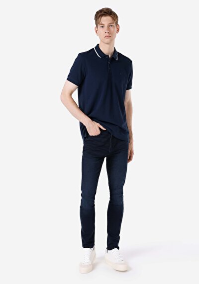 Afficher les détails de 035 Ryan Pantalon Bleu Foncé   En  Skinny Fit Homme