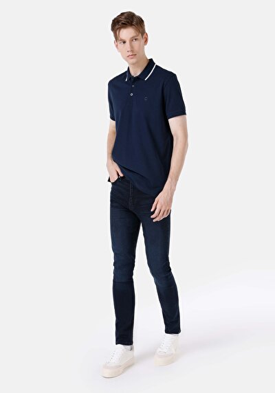 Image de 035 Ryan Pantalon Bleu Foncé En Skinny Fit Homme