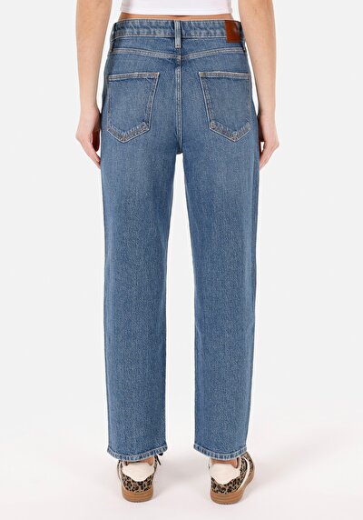 Image de 884 Lauren Pantalon Bleu En Straight Fit Femme