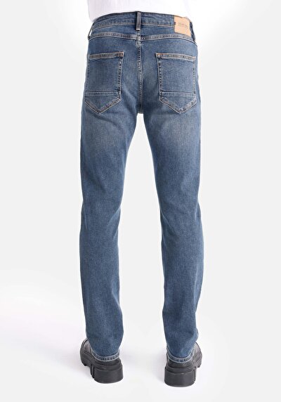 Image de 045 David Pantalon Bleu Straight Leg  En  Regular Fit Homme