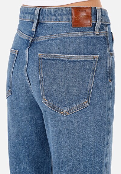 Afficher les détails de 884 Lauren Pantalon Bleu   En  Straight Fit Femme