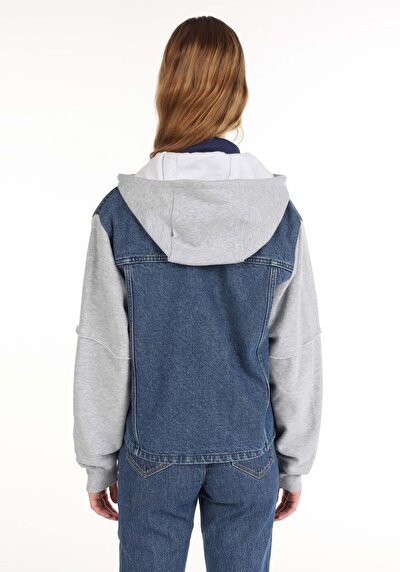 Afficher les détails de Veste De Blazer Denim Oversize Fit   Femme