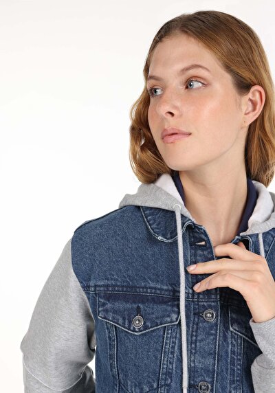 Afficher les détails de Veste De Blazer Denim Oversize Fit   Femme