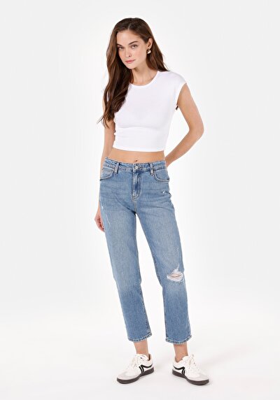 Image de 891 Maya Pantalon Denim   En  Slim Fit Femme
