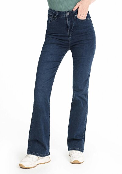 Image de 791 Monica Pantalon Bleu En Regular Fit Femme