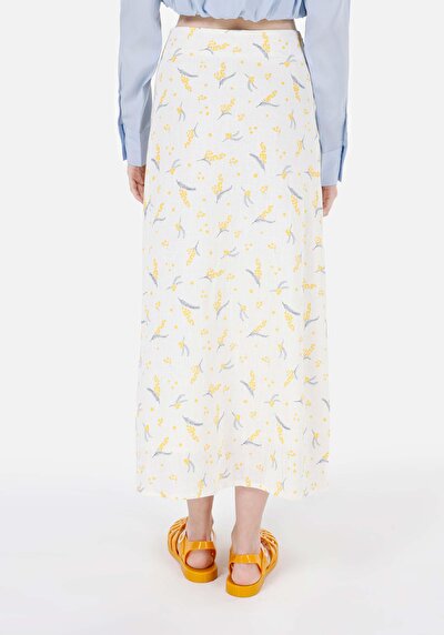 Image de Jupe Blanc Midi Skirt Floraison Uni Mdi Femme