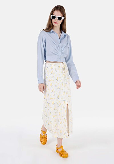 Image de Jupe Blanc Midi Skirt Floraison Uni Mdi Femme