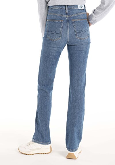 Image de 792 Mila Pantalon Bleu Slim Straight Leg  En  Regular Fit Femme