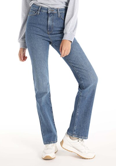 Image de 792 Mila Pantalon Bleu Slim Straight Leg En Regular Fit Femme
